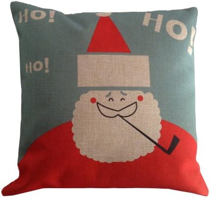 Weimei Square Decorative Christmas Throw Pillow Case Cushion Cover Throw Pillows Santa Claus 18in X 18in One Side Printed