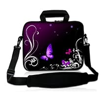 SIDORENKO Notebooktaschen mit Tragegurt + Tragegriff inkl. Zusatzfach f&uuml;r Maus und Ladeger&auml;t an der Vorderseite der Tasche- Notebooktasche Designer Sleeve Gr&ouml;&szlig;e 39,6cm von 15" bis 15,6" Zoll Neopren