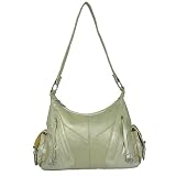 D'Margeaux Double Top Zip Leather Handbag