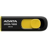 ADATA DashDrive Series UV128 16GB USB 3.0 Flash Drive, Black/Yellow (AUV128-16G-RBY)