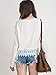 Persun Women White Lace Hem Long Sleeve Plain Blouse