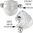 Sterling Silver 925 GLITZY Pierced Ear Cuff