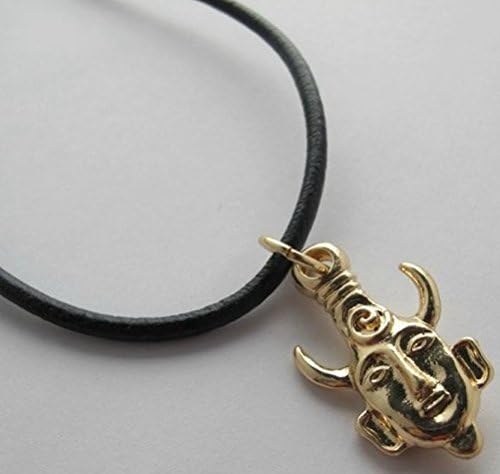 Oplaza Supernatural Dean Winchester Mask Amulet Demon Pendant Necklace 3 Colors Two-Sided Pendant (Golden)