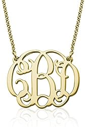 Fancy Monogram Necklace in 18k Gold Plating - Custom Made with any Initials!