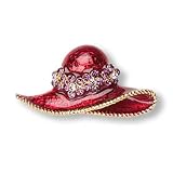 Red Hat Enamel & Austrian Crystal Pin