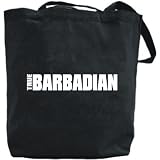 Canvas Tote Bag Black  True Barbadian  Barbados Country