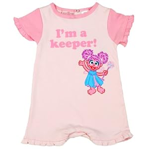 Sesame Street Newborn Girls Abby Cadabby I'm A Keeper Romper Sunsuit
