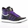 adidas Originals TOP TEN HI SLEEK Schwarze Sneakers mit Details in Violett