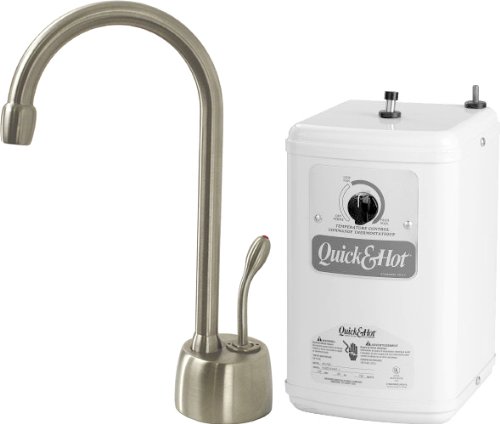 Satin Nickel 1-Handle Instant Hot Water Dispenser, Kitchen Faucet with Tank