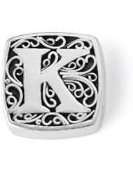 Bonn Bons By Lori Bonn Sterling Silver "K Is For Kissable" Initial Slide Charm For Charm Bracelets