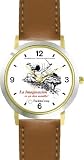 Habit 1 - Imagination Is (Spanish Text) - DELUXE TWO-TONE WATCH from THE 7 HABITS - WATCH COLLECTION BY WATCHBUDDY&reg; - Arabic Numbers - Brown Leather Strap-Size-Large ( Men's Size or Jumbo Women's Size )