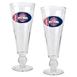 Detroit Pistons NBA 2pc Pilsner Glass Set with Basketball on stem - Oval Logo by Great American Products