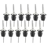 JBtek (12 Pack) Stainless Steel Classic Bottle Pourers w/ Tapered Spout