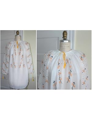 41Fz%2BdtRE L. SL500 SX300 SY390 CR,0,0,300,390 Yellow Flowers ~ Romantic Peasant Style Blouse ~ Hand Made in Romania