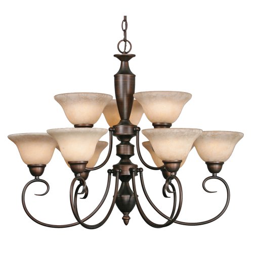 Golden Lighting 1399 RBZ Centennial Two Tier Chandelier, Rubbed Bronze Finish