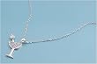 Sterling Silver Necklaces - Champagne Glass Pendant with Lavender CZ - 22mm Pendant Height