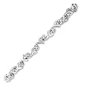 10k White Gold Diamond Flower Tennis Bracelet (1/2 cttw)
