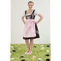 Mini Dirndl 3-teilig braun rosa mit passender Bluse und Sch�rze