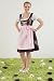 Mini Dirndl 3-teilig braun rosa mit passender Bluse und Schürze Gr 38