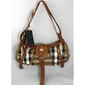 Burberry Brown Nova Check & Leather Cinda Shoulder Bag