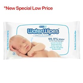 DermaH2O WaterWipes Pack of 72 Baby Wipes