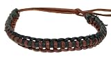 Image of Mens Womens Real Leather Plaited Wristband Bracelet - J