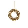 6" Pack of 6 Gold Glitter Christmas Wreath Ornaments