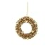 6" Pack of 6 Gold Glitter Christmas Wreath Ornaments