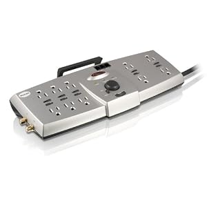 Philips SPP7345WA 10-Outlet Resettable Surge Protector (Silver) by Philips