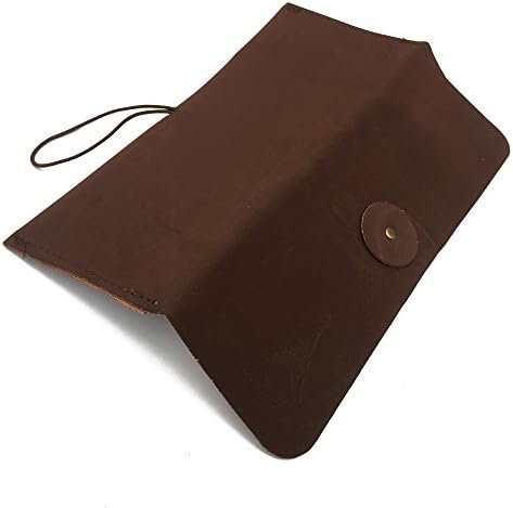 APITA 1 Pcs Classic Retro Envelope Women Wallet Portable Unisex Purse Makeup Bag Retro Pencil Bag (Dark Brown)