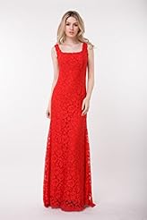 Full Length Square Neck Lace Knit Evening Dress/Bridesmaid Dress/Prom Dress/Party Dress/Wedding Dress 