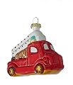 Barcana 3-Inch Shatterproof Red Fire Truck Ornament, Set of 4