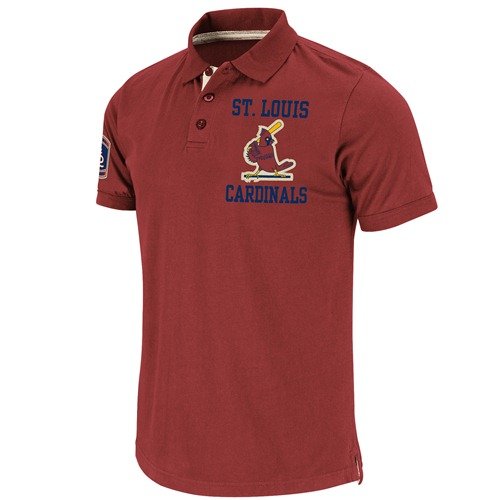 St. Louis Cardinals Cooperstown Majestic Amsterdam Vintage Polo Shirt
