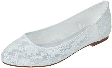 ZENF Women's Wedding Flat Shoes White 7.5 US