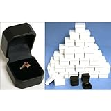 Best48 Black Leather Ring Jewelry Gift Boxes Displays 48 Black Leather Ring Jewelry Gift Boxes Displays