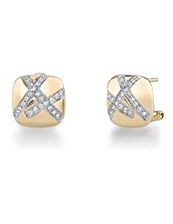 14k Yellow Gold 0.27 Ctw Designed Diamond Earrings