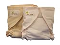 OsoCozy Fitted Cloth Diapers (Medium 13-18 lbs, Unbleached (Natural-Ivory))