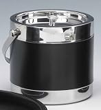 Review Kraftware  / Kraftware 68707 Black Stitched 2.5 Quart Ice Bucket with Metal Cover