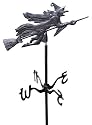 Black Flying Witch Garden Weathervane