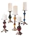 CBK Ltd Cast Iron Assorted Pillar Candleholders, Set of 5, Antique Gold Finish