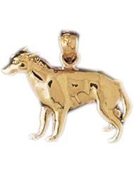 Dazzlers Solid 14k Gold Great Dane Dog Charm Pendant Available in three colors from jewelsberry (weights: 2.6 grams only)