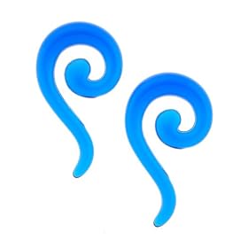 Blue Acrylic Swirl Plugs - 10g - Sold as a Pair