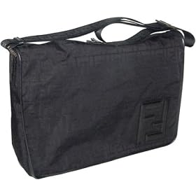 Fendi Black Zucchino Zippered Messenger Bag 7VA148-MX7-F0GU3