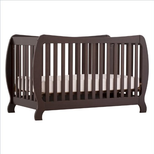 Stork Craft Monza II Fixed Side Convertible Crib, Espresso On Sale
