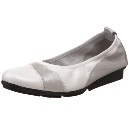 Arche Women's Sazagh 14G01Sazagh8X00 Ballet Flat,Blanc/Argent,42 EU (US Women's 11 M)