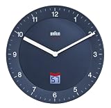 Braun-Funkwanduhr, LCD, Stille Deutsche Präzision Quarzwerk BNC006BLBL