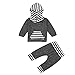 AMA(TM) 2PCS Baby Girl Boy Striped Hoodie Tops+Pants Outfits Clothes Set
