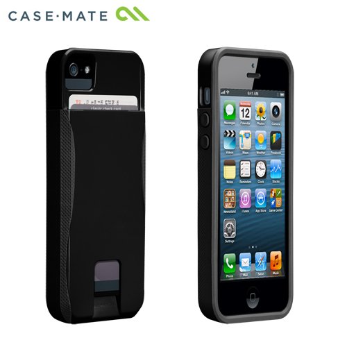 Case-Mate 日本正規品 iPhone5 POP! ID Case, ブラック/ブラック 【カードホルダーつき ハイブリッド・ハードケース】 CM022408