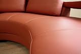 Contemporary Full Top Grain Leather Corner Sectional Sofa