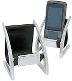 WEDO - support pour téléphones portables fauteuil, châssis en métal chromé, support en PU, idée cadeau pour le bureau, dans un carton cadeau de bonne qualité, dim